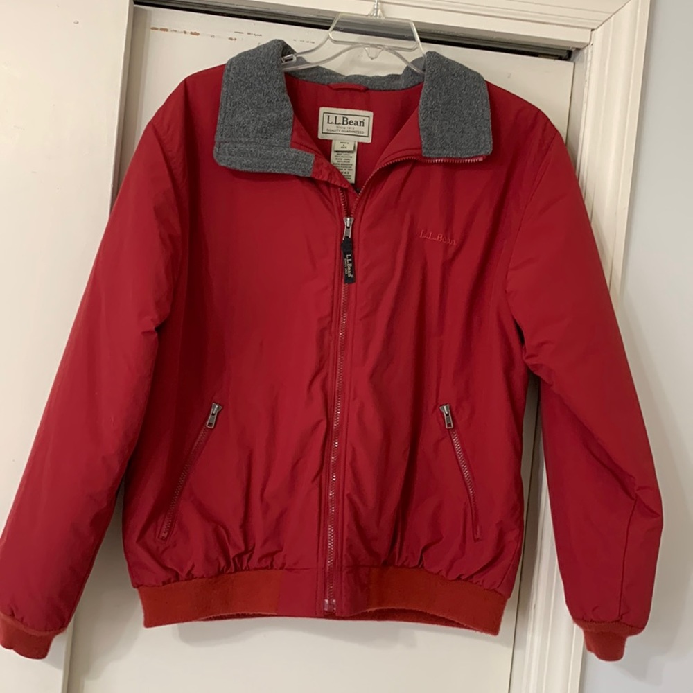 LL Bean Warm Up Jacket, Fleece Lined - L